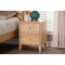 Baxton Studio Hosea Japandi Carved Honeycomb Natural 2-Drawer Nightstand 246-13627-ZORO - alternate 9